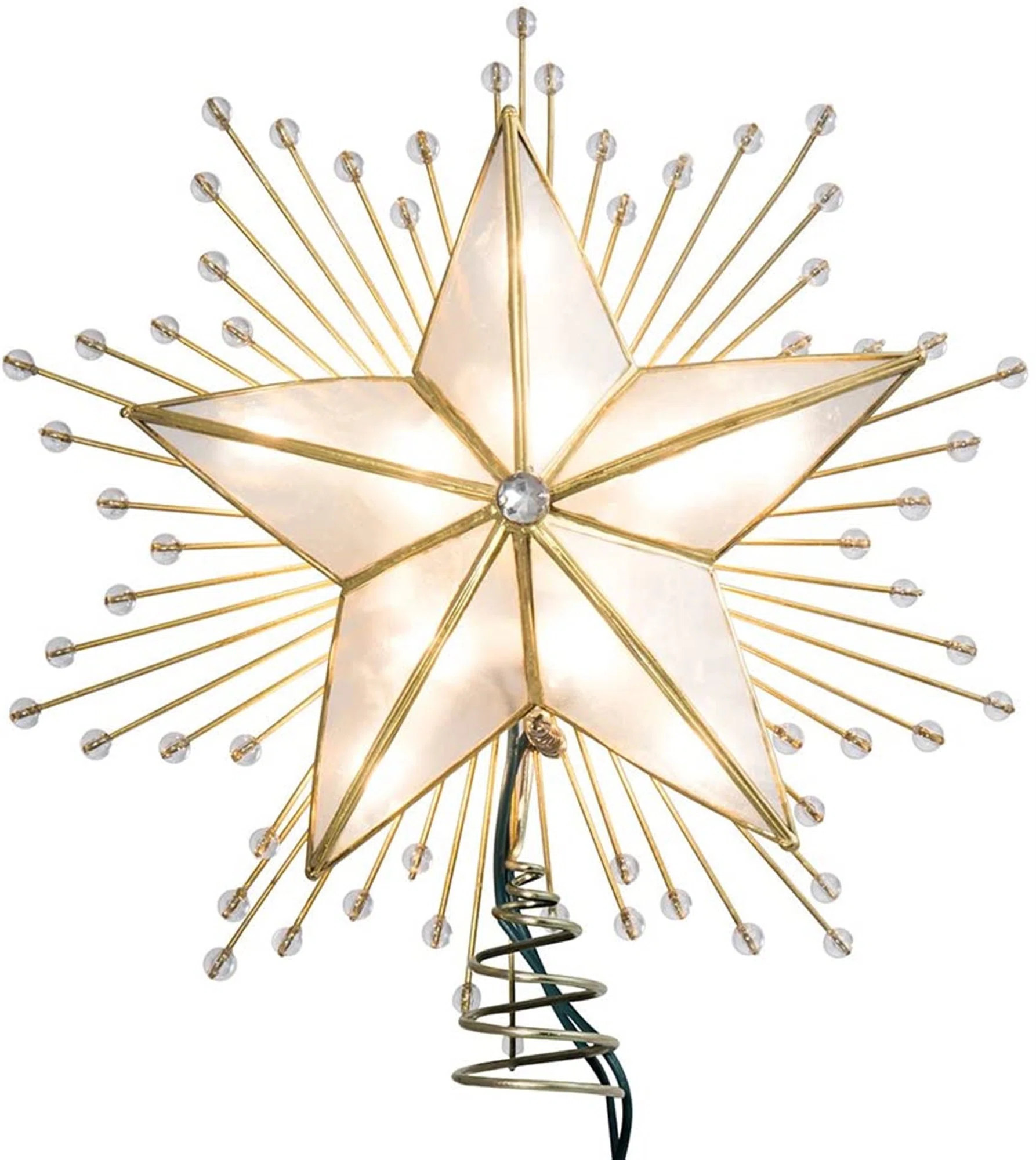 Kurt Adler Capiz Star with Rays and Beads Tree Topper & Reviews | Wayfair | Wayfair North America