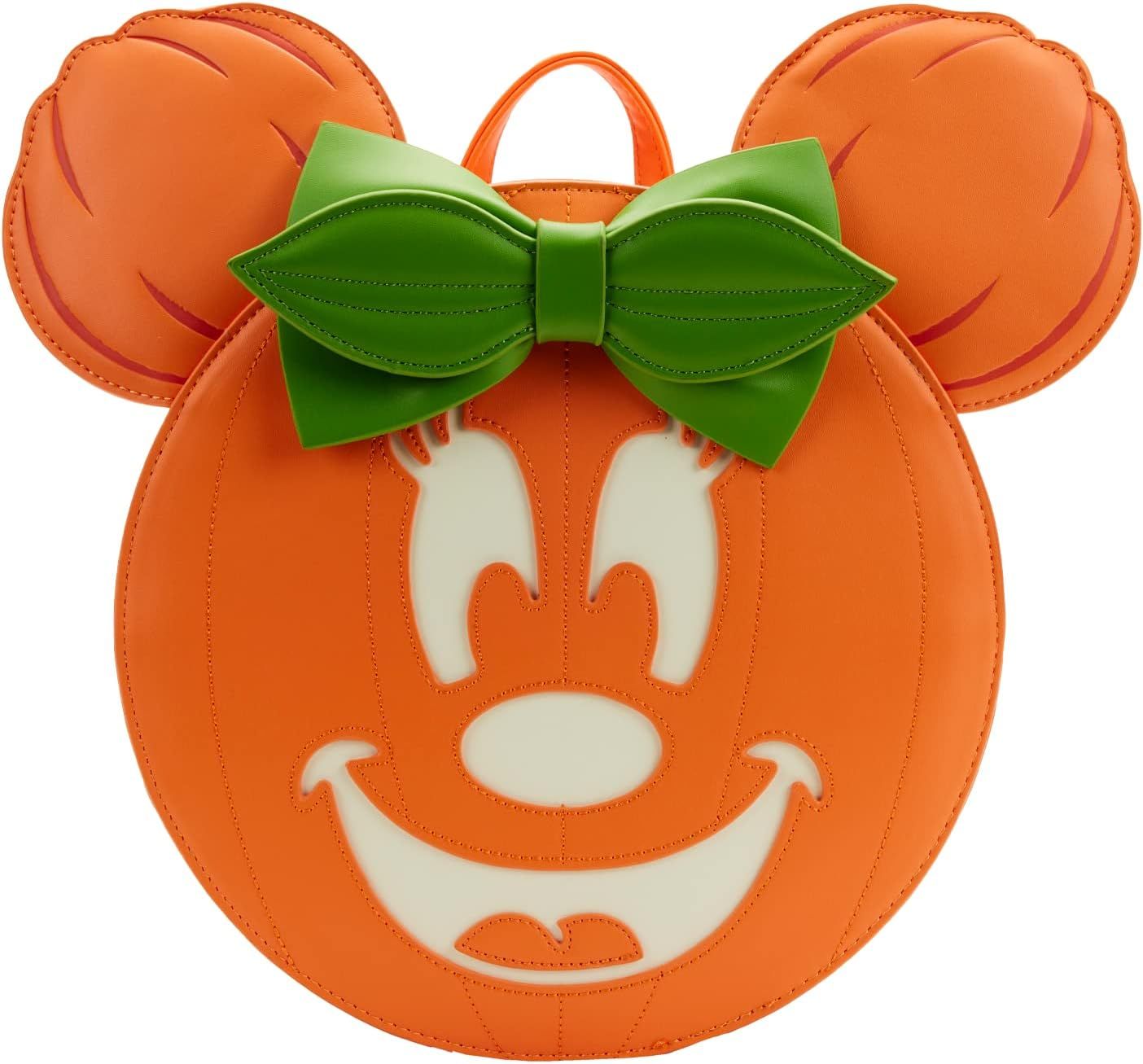 Loungefly Disney Glow Face Minnie Pumpkin Womens Double Strap Shoulder Bag Purse | Amazon (US)
