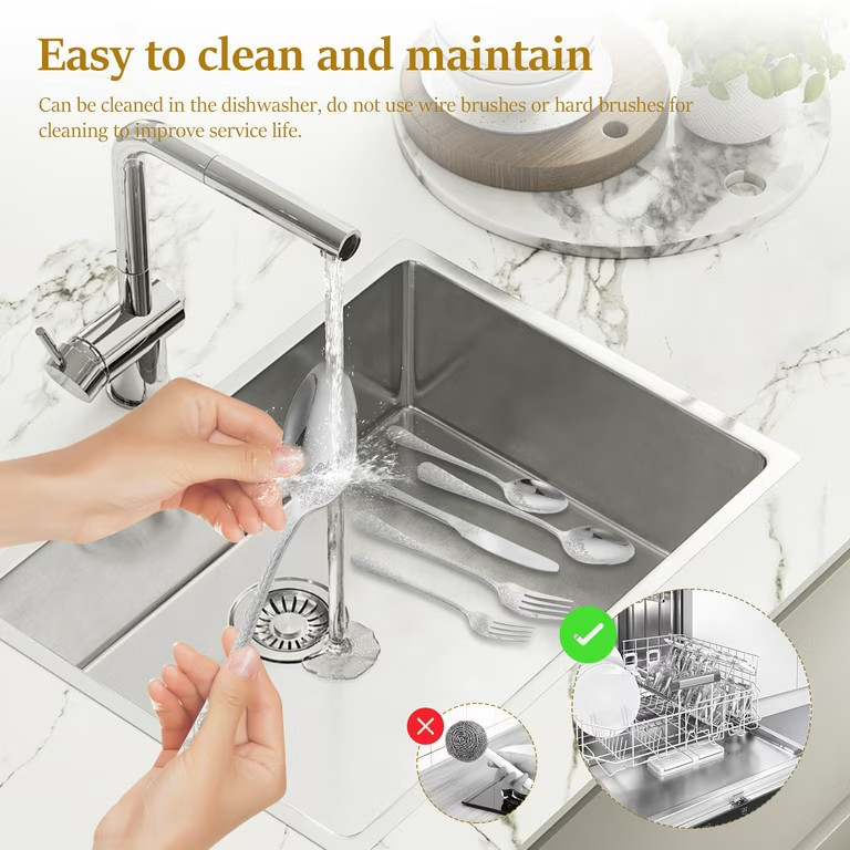 20 Pcs Floral Silverware Set Including Fork Spoon and Knife Stainless Steel Flatware Set Vintage ... | Walmart (US)
