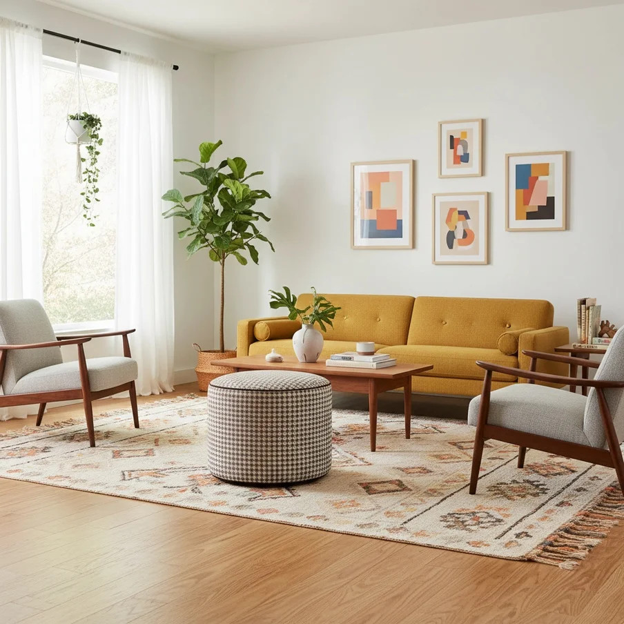 Furley Caramel Tall Pouf | Wayfair North America