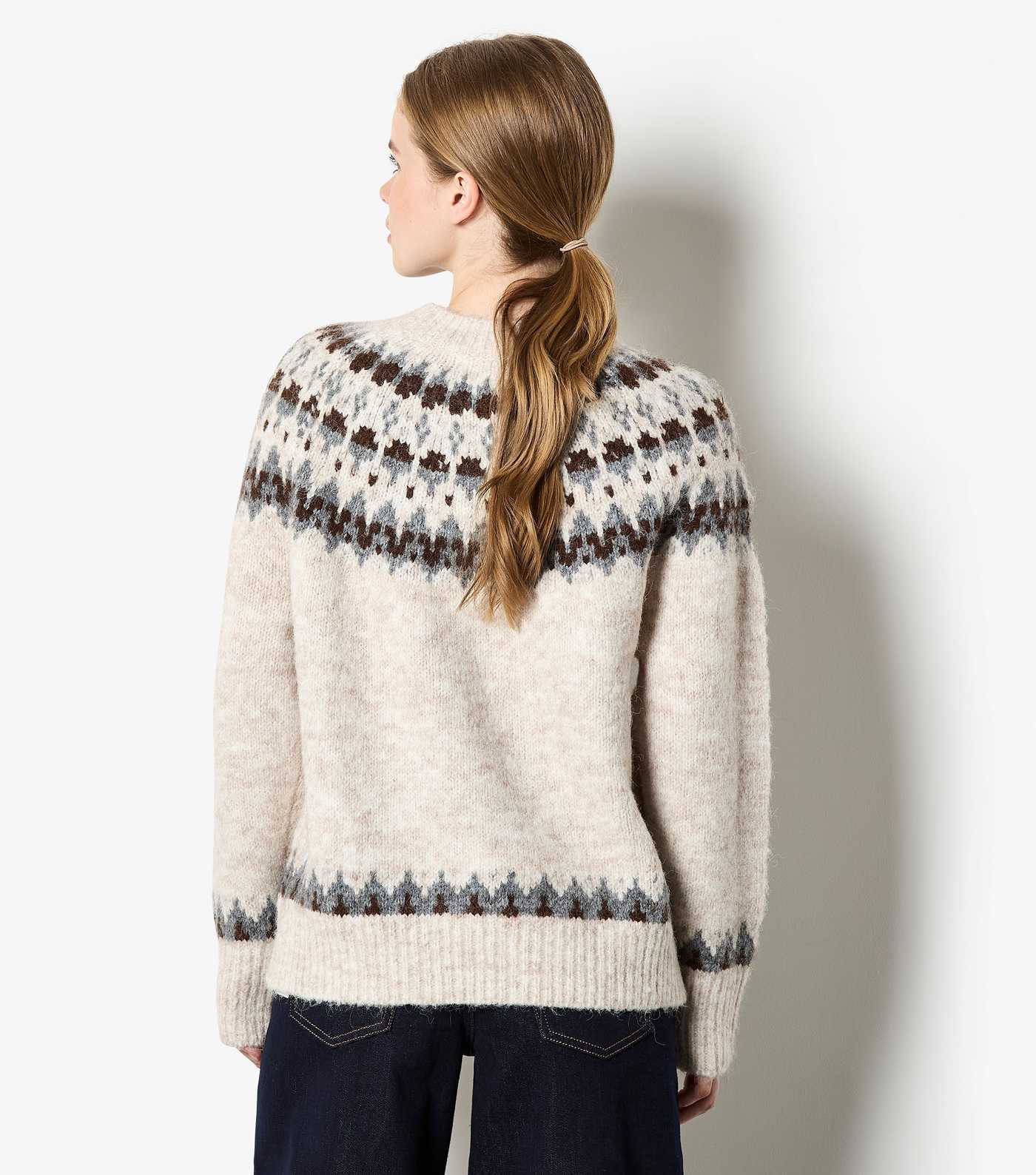 Apricot Stone Fairisle Pattern High Neck Jumper | New Look | New Look (UK)