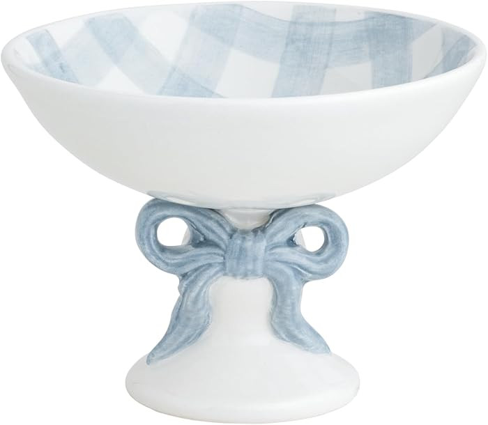 Mud Pie Ceramic Gingham Bow Candy Dish | Amazon (US)