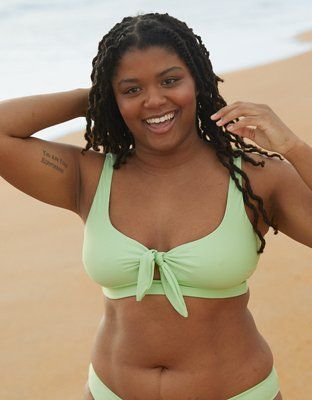 Aerie Tie Banded Wide Strap Scoop Bikini Top | American Eagle Outfitters (US & CA)