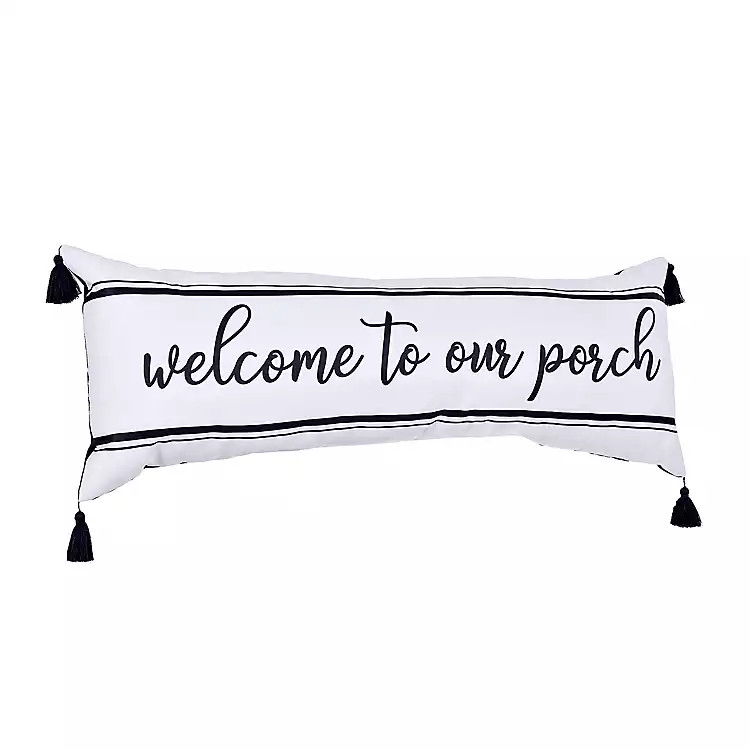 Welcome to our Porch Tassel Outdoor Bench Pillow | Kirkland's Home