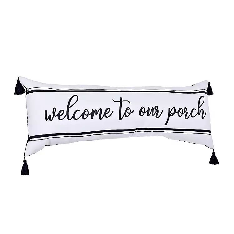 Welcome to our Porch Tassel Outdoor Bench Pillow | Kirkland's Home