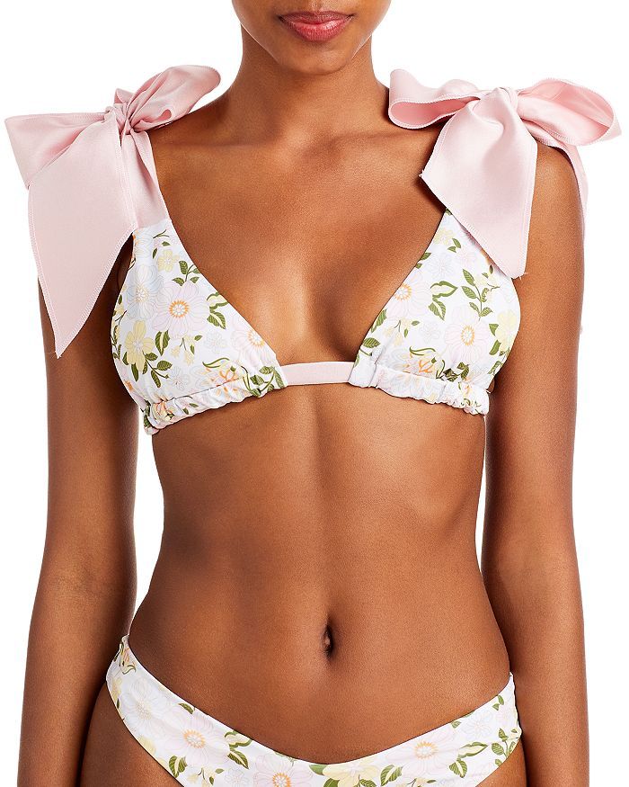 Alicia White Garden Printed Bow Bikini Top | Bloomingdale's (US)