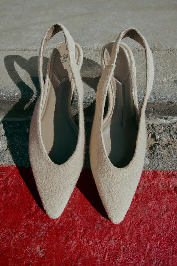 SHEARLING EFFECT SLINGBACK SHOES | Zara US