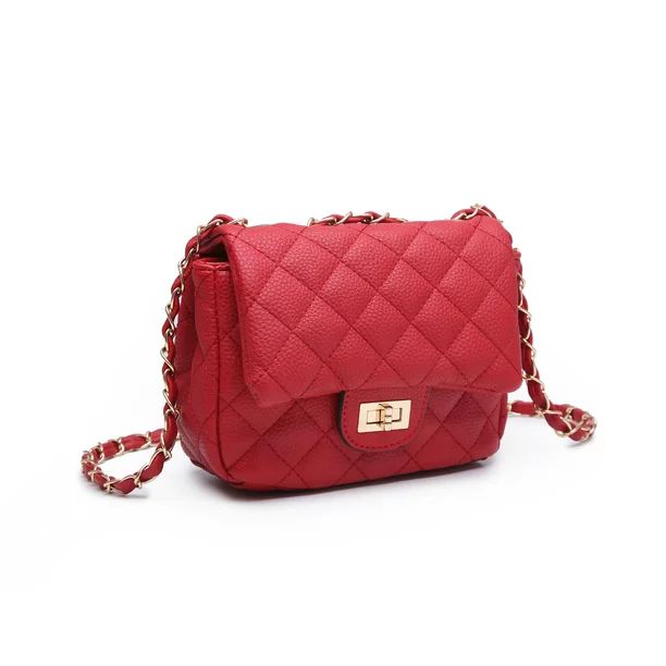 POPPY Classic Quilted Crossbady Bag Vagan Leather Mini Shoulder Bag with Goldtone Chain Strap - W... | Walmart (US)