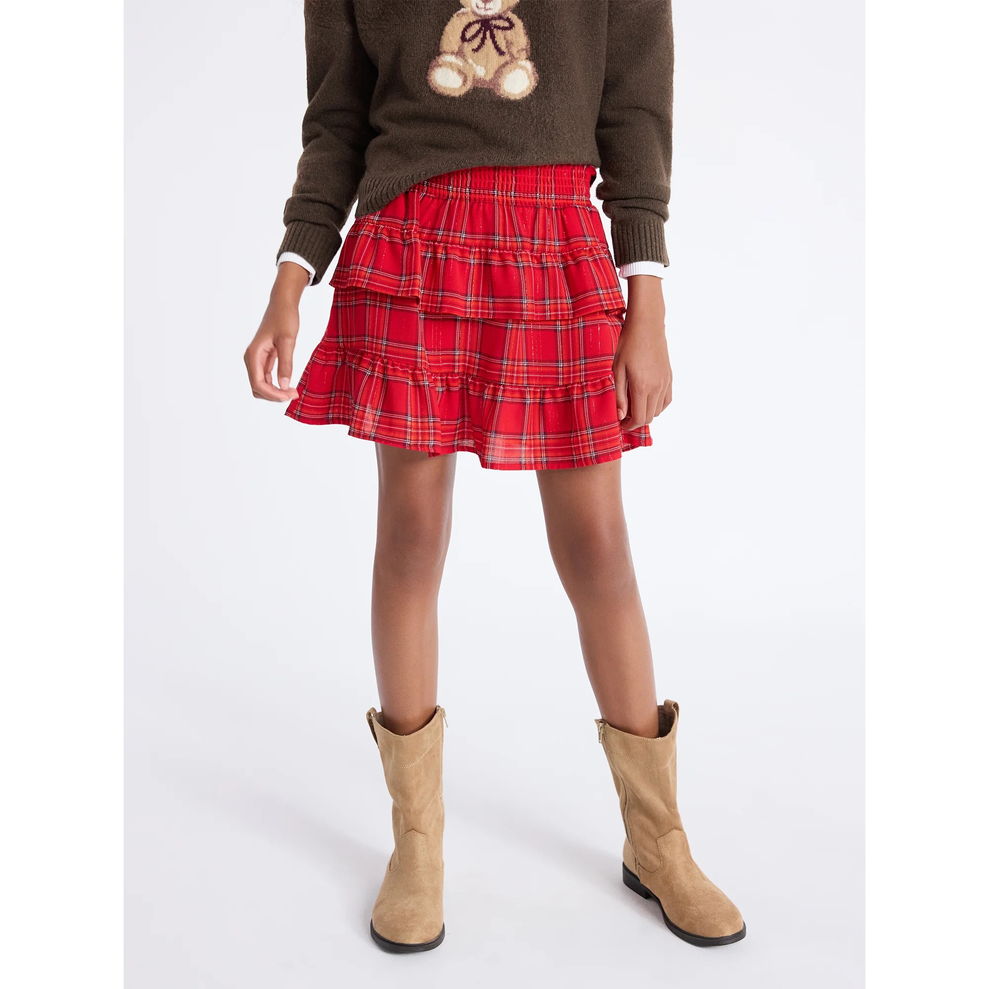 Weekend Academy Girls Tiered Ruffle Skirt, Sizes 4-18 | Walmart (US)