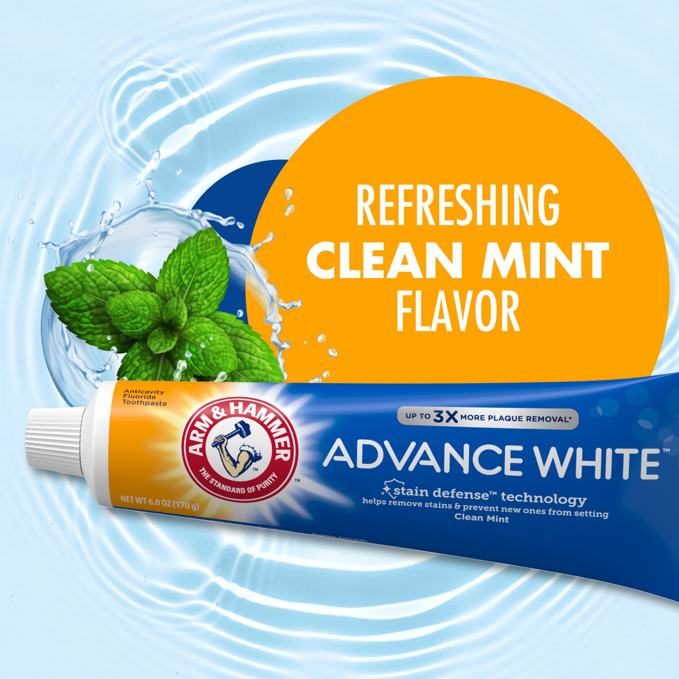 ARM & HAMMER Advanced White Extreme Whitening Toothpaste, Fluoride Toothpaste, Clean Mint, 6 oz | Walmart (US)