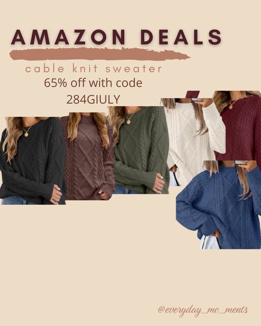 $14 ends 8/21

Amazon fashion
Amazon deals
Cable knit sweater

#LTKSaleAlert