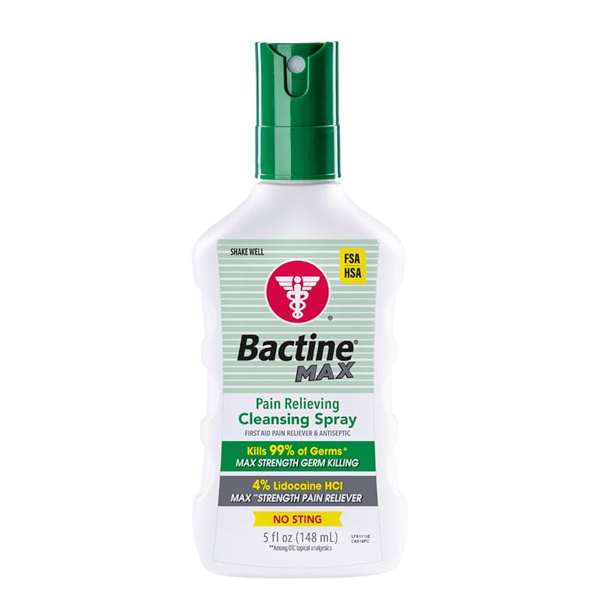 Bactine MAX First Aid Spray - Cleansing Spray with 4% Lidocaine - Relief for Minor Cuts, Burns & ... | Amazon (US)