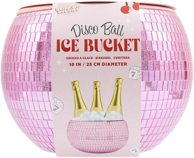 NPW Pink Disco Ball Ice Bucket – Mirrored Cocktail & Champagne Ice Bucket for Parties, Girls’... | Amazon (US)