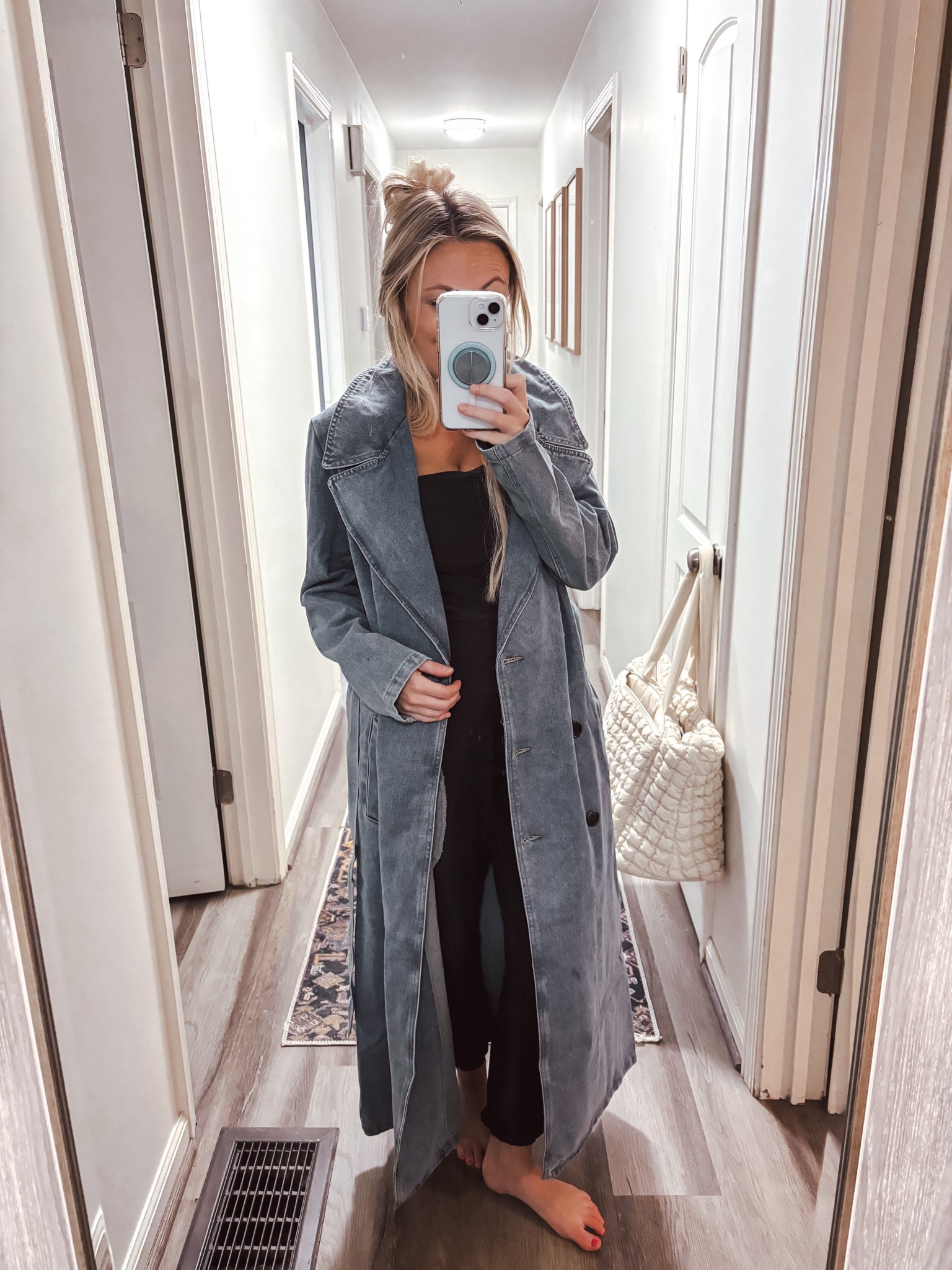 Blue denim trench coat - wearing size 0 (fits over size!) great quality trench under $50! 🤯🤌🏼 perfect layering jacket for fall season (on sale!) 

#LTKStyleTip #LTKU #LTKSaleAlert