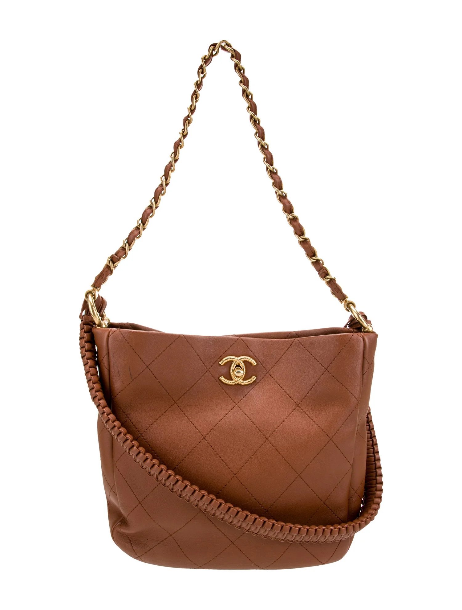 Quilted Braided Handle Chain Hobo | The RealReal