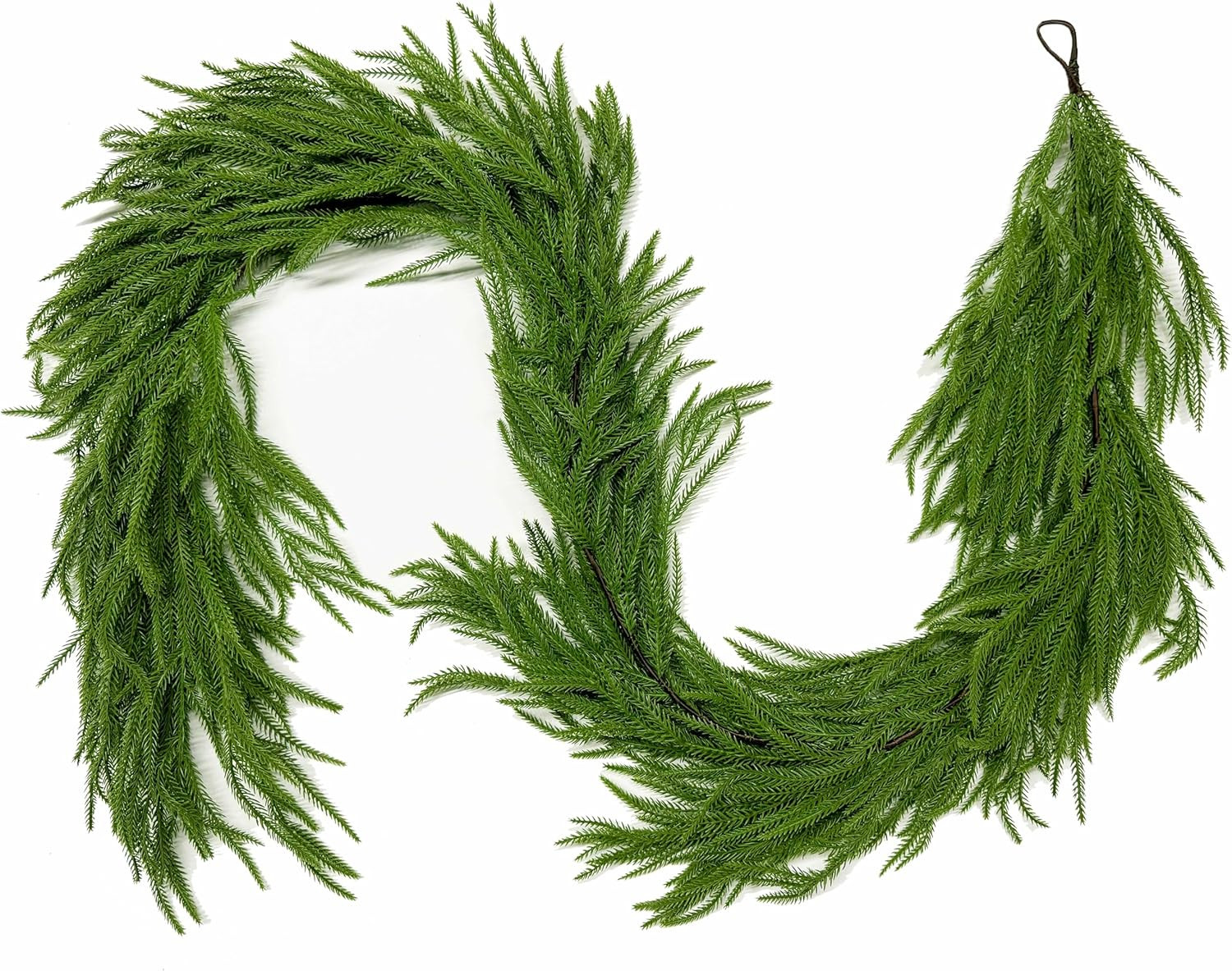 9FT Christmas Garlands Norfolk Pine Garland Real Touch Artificial Faux Greenery Garland for Holid... | Amazon (US)