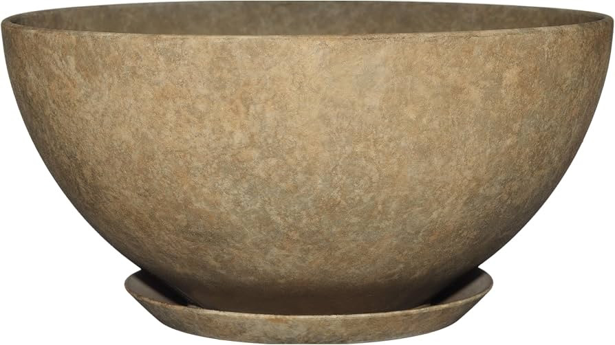 Amazon.com : Classic Home and Garden Rosie Modern Planter w/Drainage - Contemporary Planter Bowls - Shallow Round Vases for Small Plants - Versatile Indoor & Outdoor Pots (10\u201d Earth) : Patio, Lawn & Garden | Amazon (US)