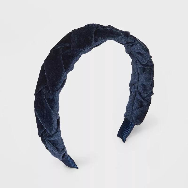 Girls' Braided Velvet Headband - art class™ Navy | Target