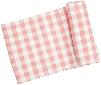 Angel Dear Bamboo Fiber Knit Swaddle Blanket (Gingham Pink) | Amazon (US)