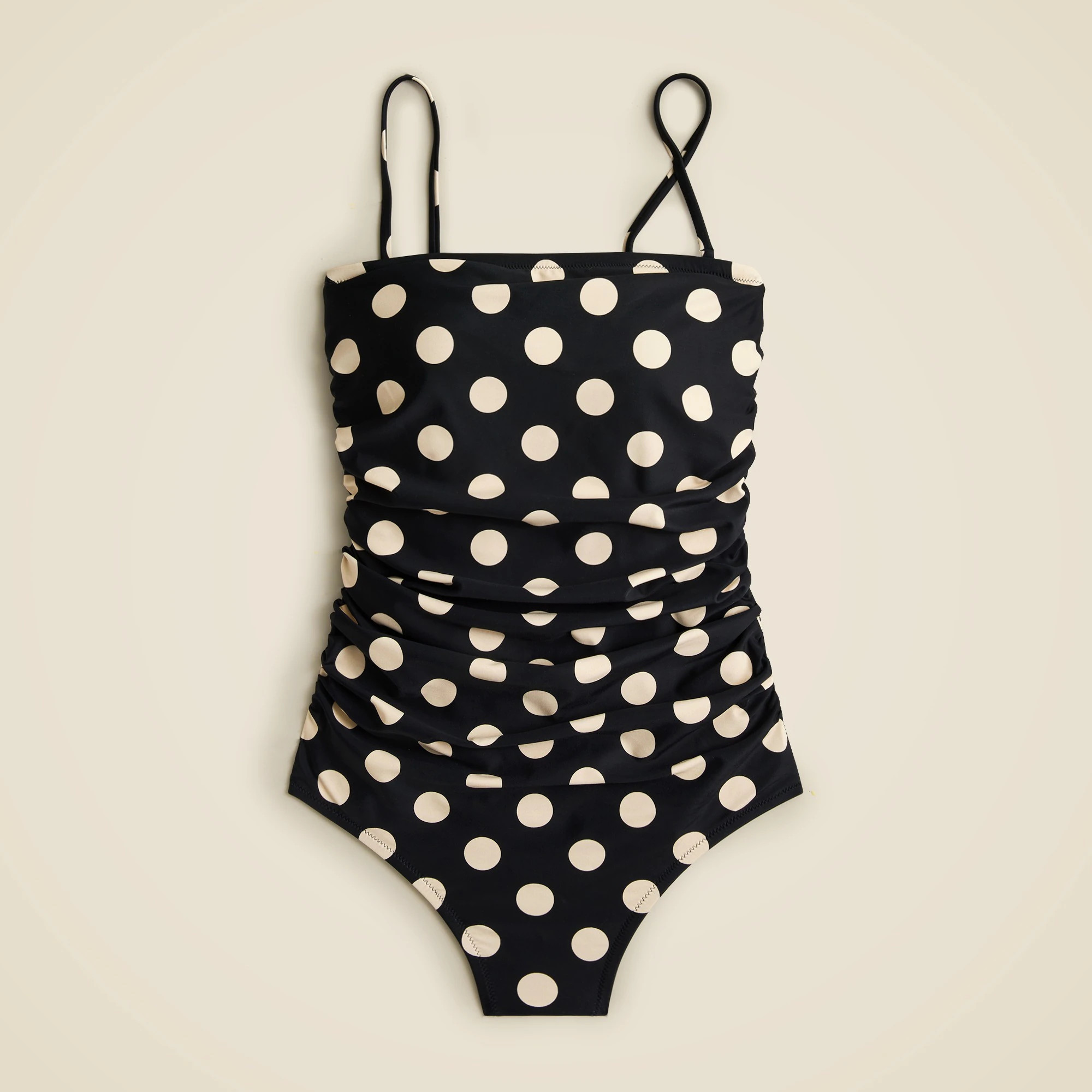 Gemma ruched bandeau one-piece in dot print | J. Crew US