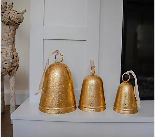 Set of 3 Assorted Size Hanging Bells by Lauren McBride - QVC.com | QVC