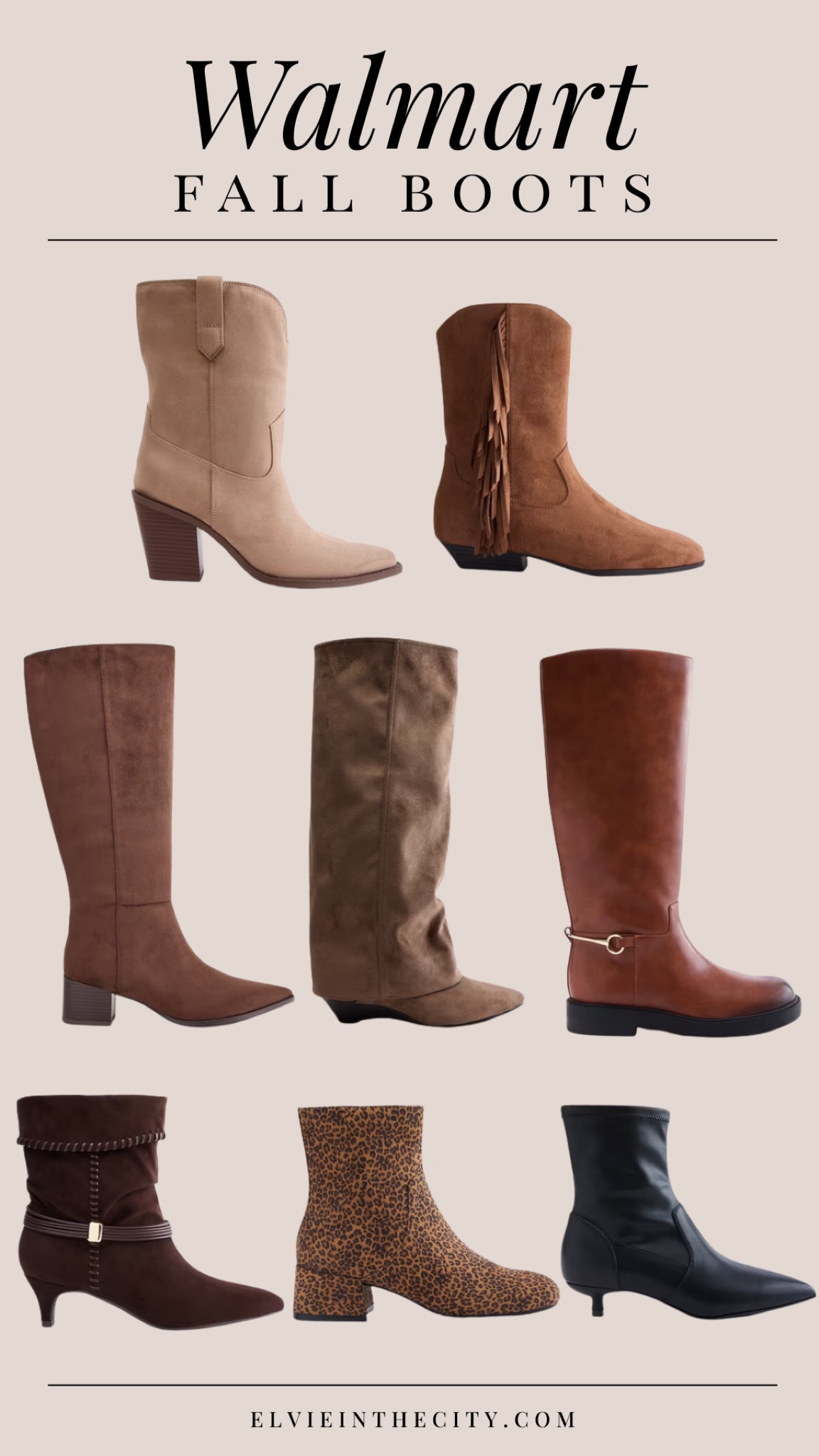 Walmart fall boots, including mid-calf, ankle and tall. 

Walmart style, Walmart finds, fall outfit, midlife fashion, affordable fashion, fashion over 40, over 50 style 

#LTKOver40 #LTKPetite