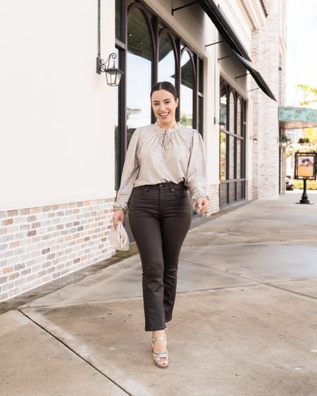 Love these flattering coated pants and metallic blouse for the Holidays! Perfect with these platform metallic heels and a tweed jacket. Everything is 40% off



#LTKsalealert #LTKHoliday #LTKfindsunder100