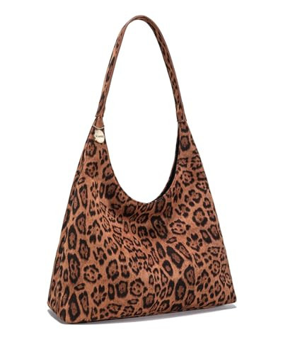 SUANNI Leopard Suede Tote Bag for Women, Large Slouchy Shoulder Hobo Bags | Amazon (US)