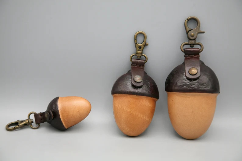 Acorn Leather Coin Purse,molded Leather,handmade,hand Dyed Money Pouch or Keyring Hard Rigid Leat... | Etsy (UK)