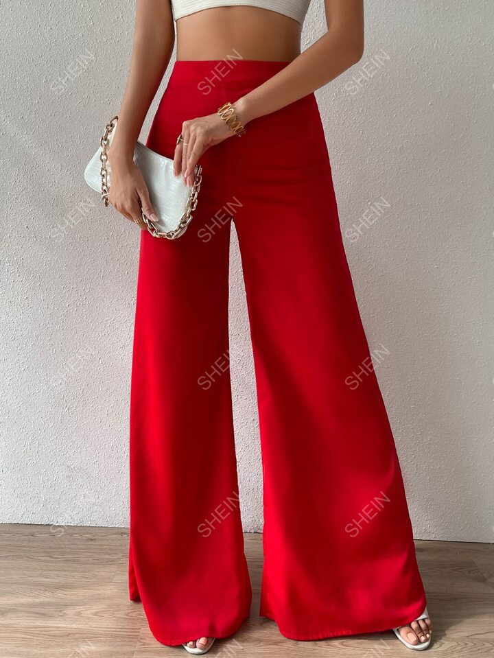 SHEIN Privé High Waist Wide Leg Pants | SHEIN