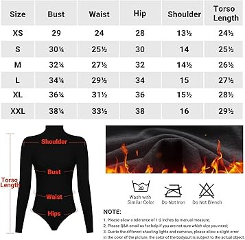 KDF Long Sleeve Bodysuit for Women, Crew Neck Fleece Lined Bodysuit Top Women Thick Stretch Tops ... | Amazon (US)