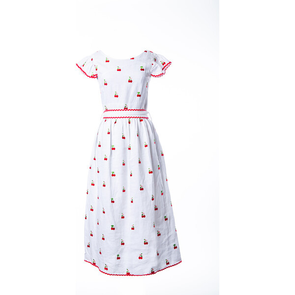 Women's Cherry Dress, White | Maisonette
