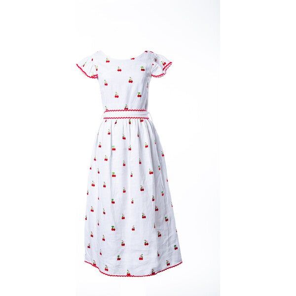 Women's Cherry Dress, White | Maisonette