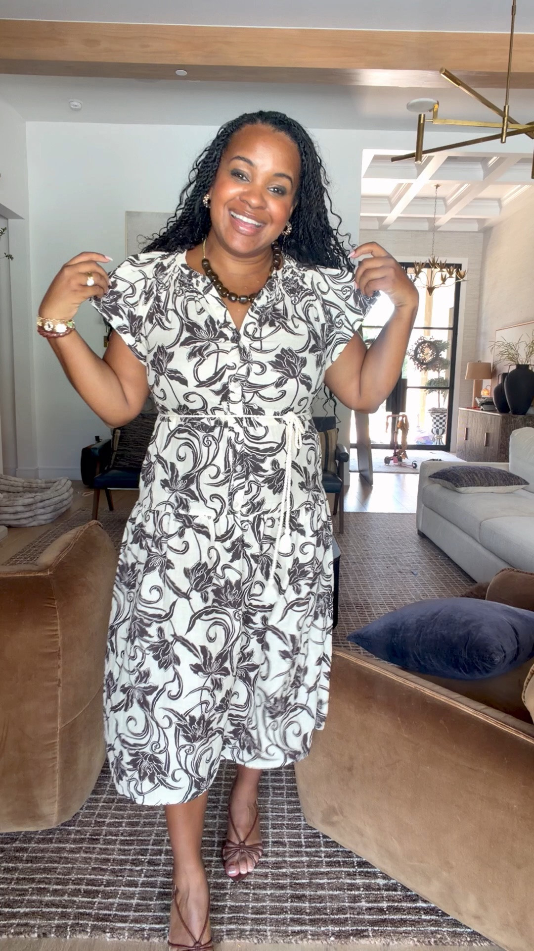 $23 Walmart fall dress just dropped! 🍂🤎 The cutest affordable midi dress for fall.

#LTKMidsize #LTKootd