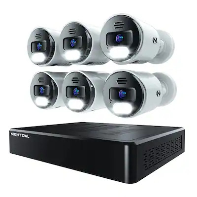 Night Owl - 12 Channel, 6 - Camera Indoor / Outoor Wired 4K 2TB NVR Security System with 2- Way A... | Best Buy U.S.