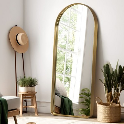 Dovelina Arched Metal Framed Full Length Mirror Decorative Wall Mirror Mirror Large Mirror - 71"x32",Gold | Target