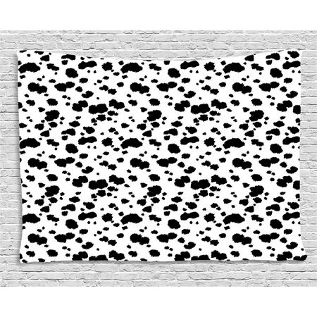 Animal Tapestry, Graphic Black and White Fancy Dalmatian Fur Inspired Animal Skin Print Texture, Wal | Walmart (US)