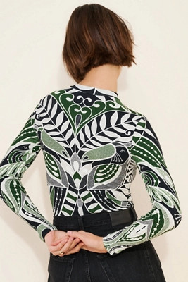 FARM Rio Puff Sleeve Printed Bodysuit | Anthropologie (US)