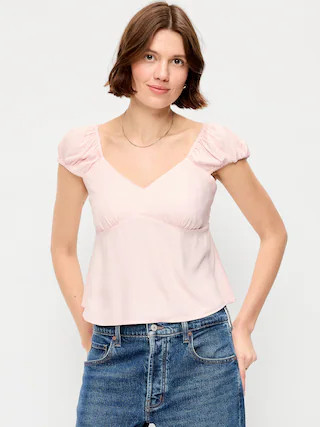 Fitted Cap-Sleeve Top | Old Navy (CA)