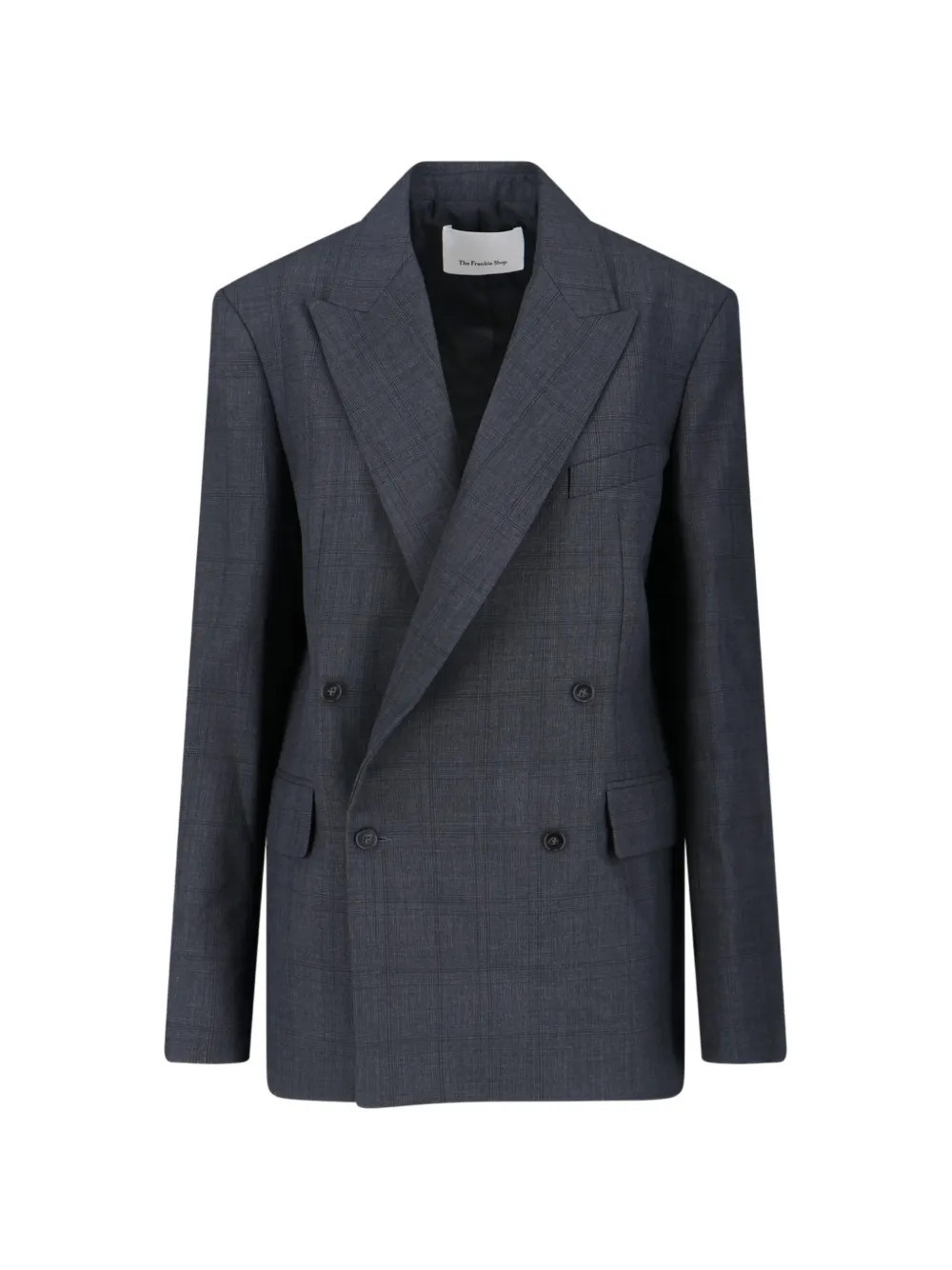 The Frankie Shop Newark double-breasted blazer - Grey | Farfetch Global