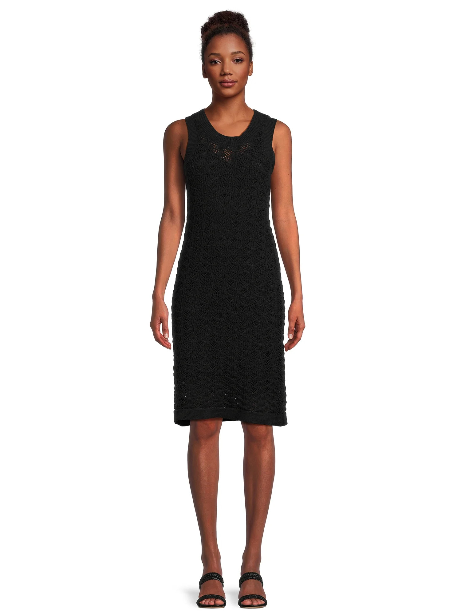 Time and Tru Women's Textured Stitch Sweater Dress, Sizes XS-XXXL | Walmart (US)