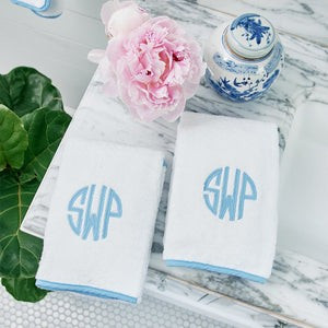 Piped Edge Hand Towels (pair) | Weezie Towels