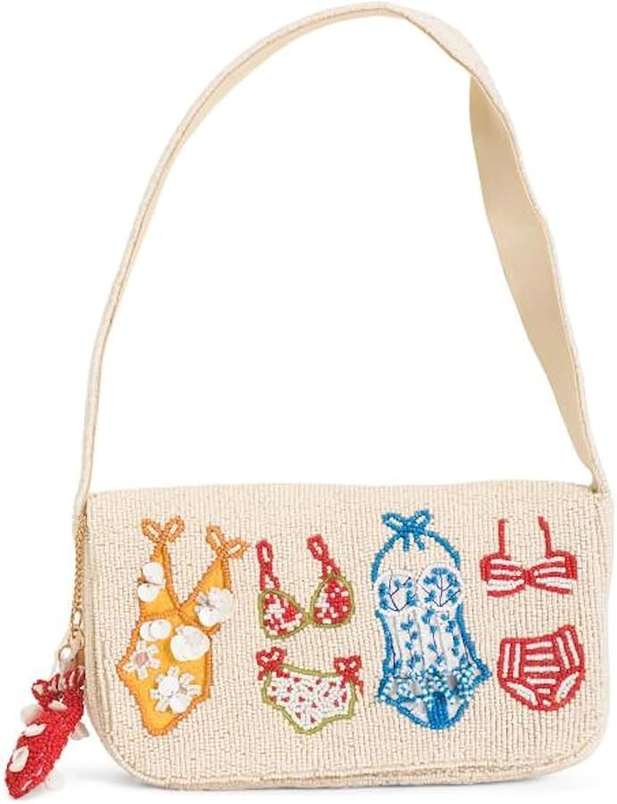MADE IN INDIA Handcrafted Beaded Flap Shoulder Bag | Amazon (US)