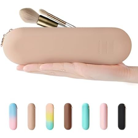 CORNERIA Magnet Buckle Makeup Brush Holder, Portable Silicone Makeup Brush Case Eco-Friendly for Bus | Amazon (US)