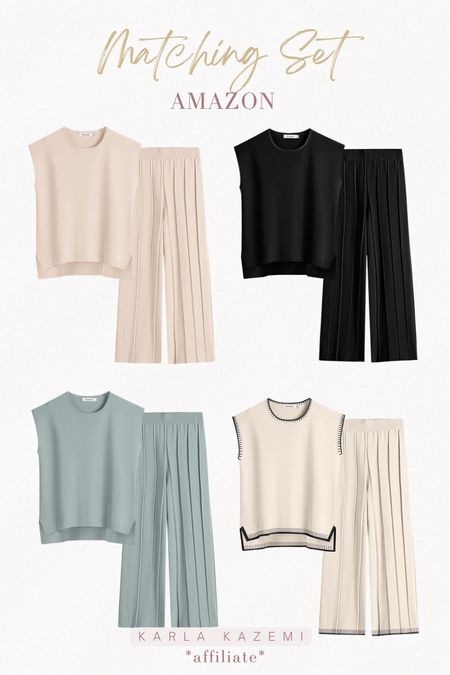 These matching sets are so affordable! They look so chic and elevated! Would wear them with cute sandals, heels or dress them down with a cute sneaker! 

Definitely a way you can look expensive on a budget🤌✨

Comes in so many different colour options I’m in LOVE

#LTKstyletip #LTKmidsize