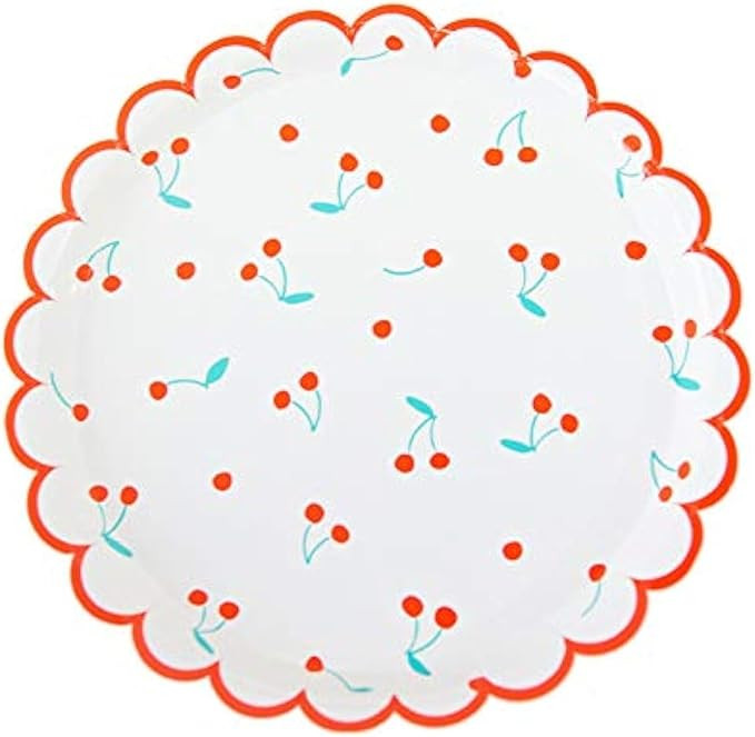 40 Piece Disposable Party Paper Dinner Plate Fruit Cherry Pattern Dinner Dessert Paper Plate Wedd... | Amazon (US)