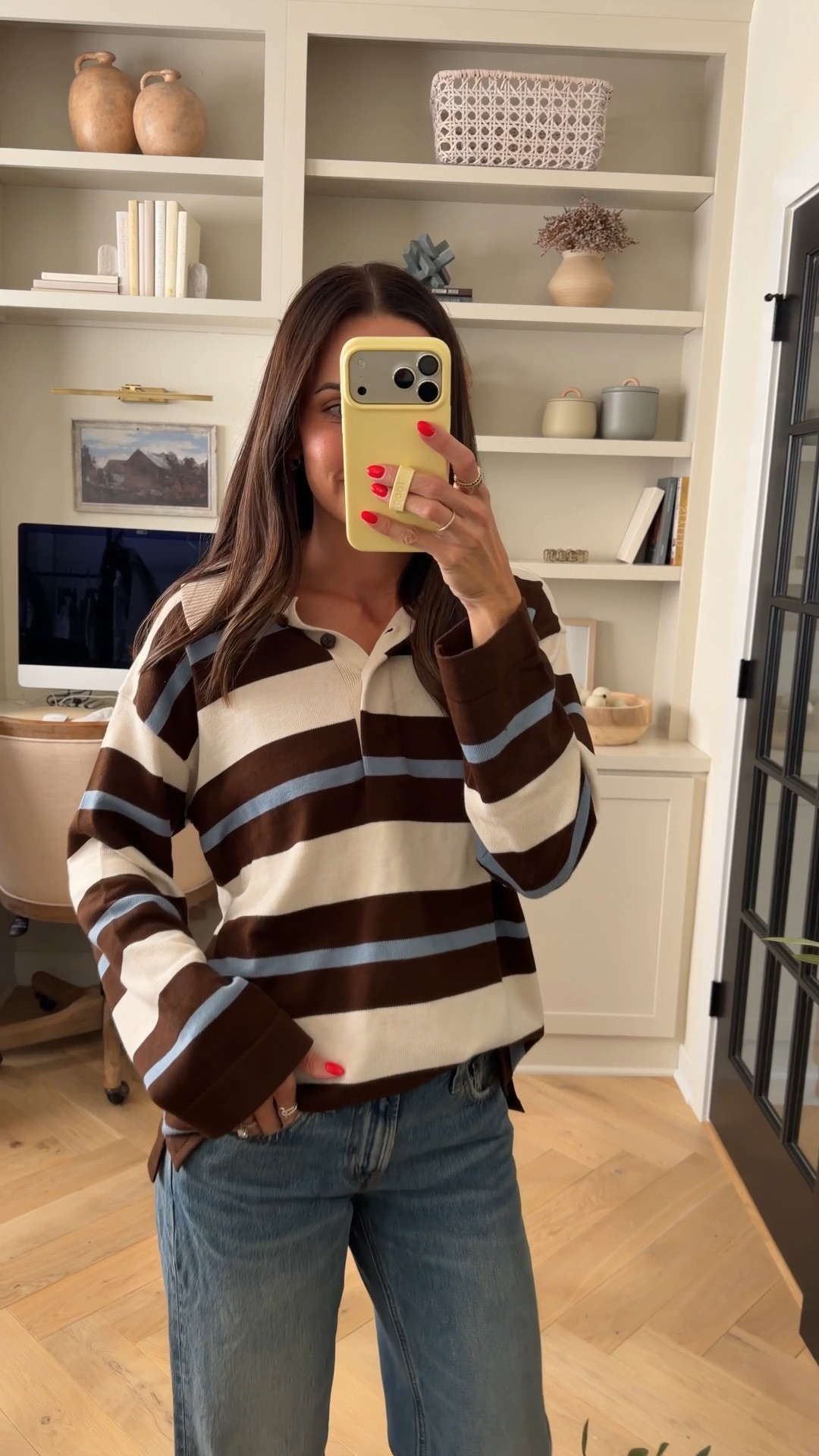 Stumbled upon this while browsing on @onequince and fell in love with this!! It’s perfect, so soft and comfy 😍 wearing my true size S and it has an oversized fit, size down if between sizes.

Linking my low rise jeans too that will be on sale on Friday!!

#LTKSeasonal #LTKootd #LTKxMadewell