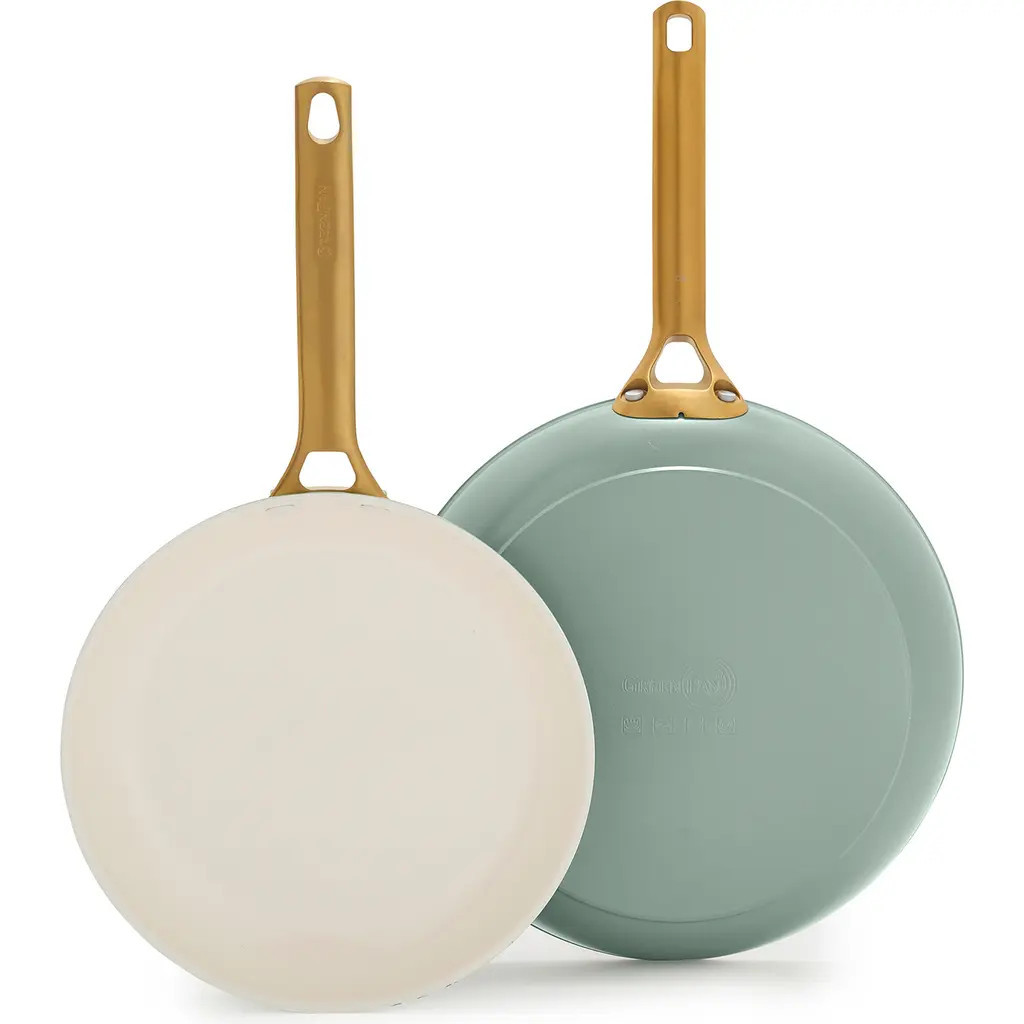 GreenPan Reserve Set of 2 Ceramic Nonstick Frying Pans in Lush Green at Nordstrom | Nordstrom