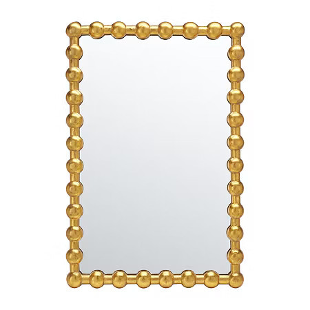 Safavieh 25" X 37.5" Gold Rectangle Rynne Wall Mount Rectangular Wall Mirror, One Size, Yellow | JCPenney