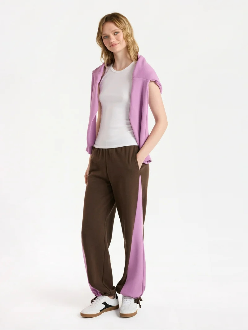 No Boundaries Colorblock Joggers, 30'' Inseam, Women’s | Walmart (US)